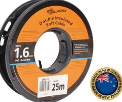 Cavo A Doppio Isolamento Gallagher 1,6 mm L.25 M 100 Ohm/Km Per Messa A Terra Di Recinti Elettrici