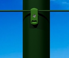Paletto Tondo In Ferro Zincato E Plastificato Verde Con Passafilo Pvc (Diam: 48mm) (Altezza 230 cm)
