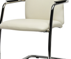 Sedia Visitatore Magix Alta in Ecopelle Colore Grigio Chiaro