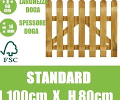 Cancelletto in Legno con Doghe di Pino per Steccato - Dimensioni: L 100cm x H 80cm