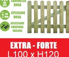 Cancelletto in Legno di Pino con Doghe per Steccato - Dimensioni: L 100cm x H 120cm