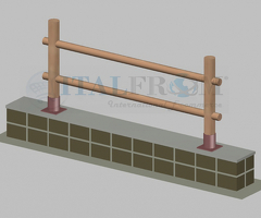 Staccionata Steccato in Legno di Pino con 2 Fori (Misure:L 150cm x H 100cm)  Modulo Iniziale