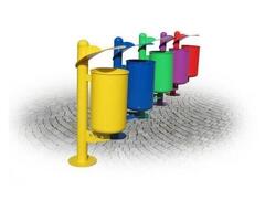 CESTINO SINGOLO PER LA RACCOLTA DIFFERENZIATA IN ACCIAIO ZINCATO E VERNICIATO