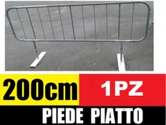 Transenna Stradale Pedonale-Piede Piatto- Recinzione Temporanea Modulare Zincata- cm 200x110h