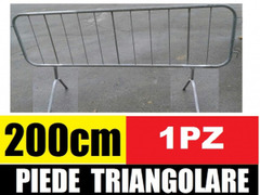 Transenna Stradale Pedonale-Piede Triangolare-Recinzione Temporanea Modulare Zincata- cm 200x110h