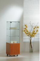 Vetrina Top Cristallo con Mobile 40x40xh130 cm OF414M Made in Italy