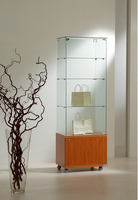 Vetrina con Mobile Cristalli Temperati 60x40xh180 cm LL OF618M Made in Italy