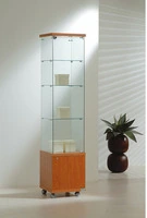 Vetrina Cristalli Temperati con Mobile e Faretti 40x40x181cm LL OF4/18LM Made in Italy