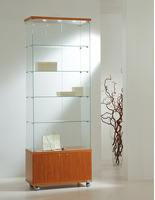 Vetrina Cristalli Temperati con Mobile e Faretti 80x40x220cm LL OF822M Made in Italy