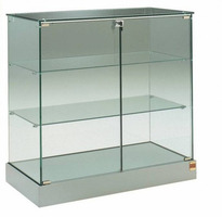 Banco Vendita Vetrina L93xP60xH90 cm CRISTALLI TEMPERATI ANTE BATTENTI art OF20AL