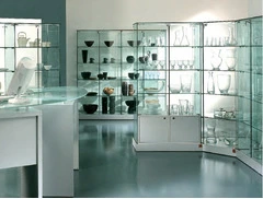 Vetrina Alta con  Luci L93xP46xH188 cm  Cristalli Temperati Ante Battenti art OF101BS - 2