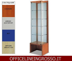 VETRINA IN CRISTALLO TEMPERATO(H.218) CON SCHENALE  TRASPARENTE dimensioni(64X46X h218)SERIE GLASS  