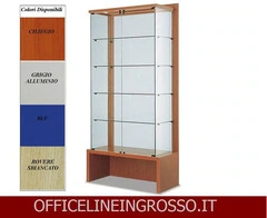 VETRINA IN CRISTALLO TEMPERATO(H.218) CON SCHENALE  TRASPARENTE dimensioni(100X46X h218)SERIE GLASS