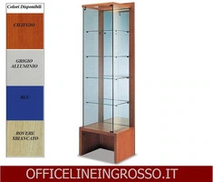 VETRINA IN CRISTALLO TEMPERATO(H.218) CON SCHENALE A SPECCHIO dimensioni(64X46X h218)SERIE GLASS  MA