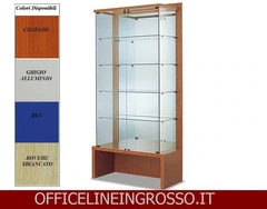 VETRINA IN CRISTALLO TEMPERATO(H.218) CON SCHENALE A SPECCHIO dimensioni(120X46X h218)SERIE GLASS  M