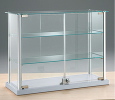 Vetrina da Banco in Cristallo Temperato con 2 Ripiani Regolabili in altezza - 65X25X h50 - OF6/5  Ma