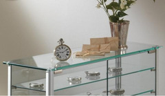 Vetrina da Banco in Cristallo Temperato con 2 Ripiani Regolabili in altezza - 65X25X h50 - OF6/5  Ma - 4