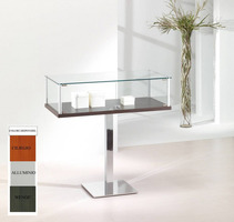 VETRINA IN CRISTALLO TEMPERATO CON PIANTANA CROMATA dimensioni(100X50X h100) SERIE ALLDES  MADE IN I