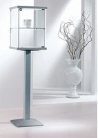 Vetrina in Cristallo Temperato con Piantana in Metallo dimensioni(45X45X h153) SERIE Alldes  Made in