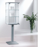 Vetrina in Cristallo Temperato con Piantana in Metallo - dimensioni(45X45X h157) Serie Alldes  Made 