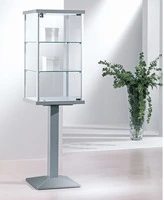 Vetrina in Cristallo Temperato con Piantana in Metallo - dimensioni(45X45X h157) Serie Alldes  Made