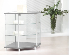 Bancone/Vetrina Angolare in Cristallo Temperato 73X73X h92  OF70/B  Made in Italy - 2