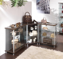 Bancone/Vetrina in  Cristallo Temperato con 2 Ripiani Regolabili in Altezza - 93X39X h92 - OF 93-B - 4