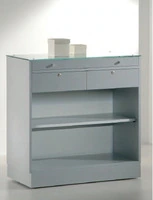 BANCO VENDITA CON 2 CASSETTI + 1 CASSETTO ESPOSITIVO L88xP46xH90 cm CRISTALLI TEMPERATI  made in Ita