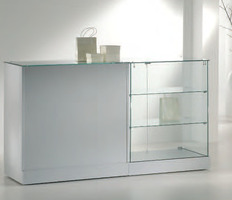 BANCO VENDITA & VETRINA L181xP46xH90 cm  IN CRISTALLI TEMPERATI  made in Italy