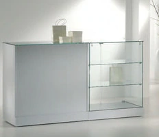 BANCO VENDITA & VETRINA L181xP46xH90 cm  IN CRISTALLI TEMPERATI  made in Italy