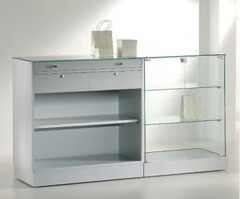 BANCO VENDITA & VETRINA L181xP46xH90 cm  IN CRISTALLI TEMPERATI  made in Italy - 2