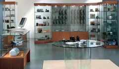 Vetrina Alta L182xP46xH180 cm Cristalli Temperati con Mobile 2 Ante e Mobile 6 Cassetti - Made in It - 2