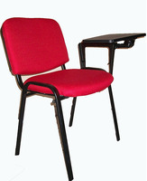 Poltrona - Sedia d' Attesa con Ribaltina in Tessuto Colore Rosso - 5