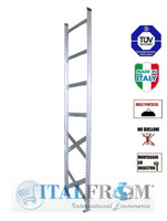 Spalla per scaffalature metalliche completa di diagonali , distanziali e basi Alta 300 cm prof 40 cm