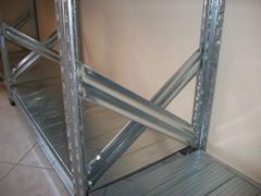 Spalla per scaffalature metalliche completa di diagonali , distanziali e basi Alta 300 cm Prof 60 cm - 3