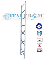 Spalla per scaffalature metalliche completa di diagonali , distanziali e basi Alta 350 cm Prof 50 cm