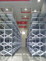 Scaffalatura industriale a ripiani lunghezza 9 metri , altezza 2,50 mt, profondità 80 cm  con 5 ripi - 4
