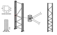 TS5) SPALLA COMPLETA ALTEZZA 300 PROFONDITA' 90 CM PORTATA 10060 Kg - 2