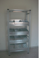 Scaffalatura per minuterie, completa, lunghezza 3 metri , altezza 2,00 mt, profondità 40 cm con 4 ri - 4