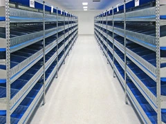 Scaffalatura per minuterie, completa, lunghezza 15 metri , altezza 2,00 mt, profondità 40 cm con 4 r - 5