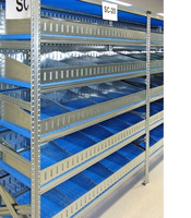 Scaffalatura per minuterie, completa, lunghezza 1,2 metri , altezza 2,00 mt, profondità 40 cm con 4  - 2