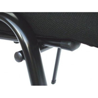 Poltrona - Sedia d' Attesa con Ribaltina in Tessuto Colore Nero - 2