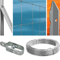 Recinzione Completa 50mt  Lineari Rete Metallica Zincata Annodata (Rete h150 cm) (Maglia:mm11x15) co