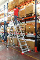 (150/SMT) SCALA PROFESSIONALE DA MAGAZZINO ALTEZZA PIANEROTTOLO 146 CM  , 6 GRADINI - 2