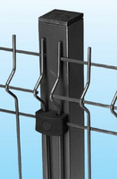 Palo Tubolare Quadro Antracite 50X50 mm -  Altezza Palo 130 cm - Completo di 3 Piastrine per Fissagg