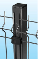 Palo Tubolare Quadro Antracite 50X50 mm -  Altezza Palo 150 cm - Completo di 3 Piastrine per Fissagg