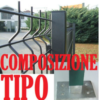 Recinzione Modulare Completa Linea 'Medium Antracite' (con Piastre per il Fissaggio al Suolo) - H 15