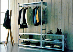 SCAFFALATURA PER ABITI COMPLETA LUNGHEZZA 9,00 MT , H 200 CM , PROF, 40 CM CON 2 LIVELLI DI APPENDER - 5