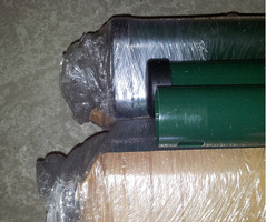 Palo Tubolare  Tondo Verde Diametro 48 mm -  Altezza Palo 110 cm - Completo di 3 Piastrine per Fissa - 4