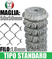 25mt-ROTOLO RETE METALLICA ZINCATA 'MAGLIA SCIOLTA'- TIPO STANDARD - H 100 cm